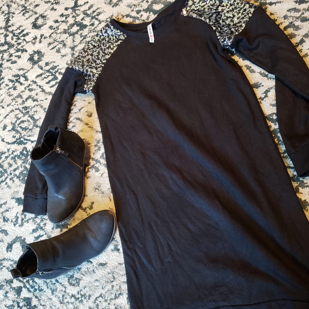 Lucky booties & sweater dress little girls